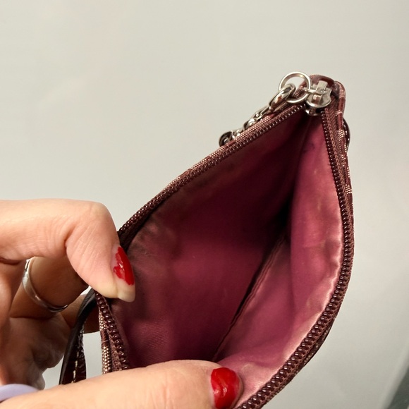 Coach Burgundy Patterned Wristlet - Picture 3 of 4